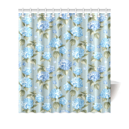 Hydrangea Pattern Print Design 01 Shower Curtain