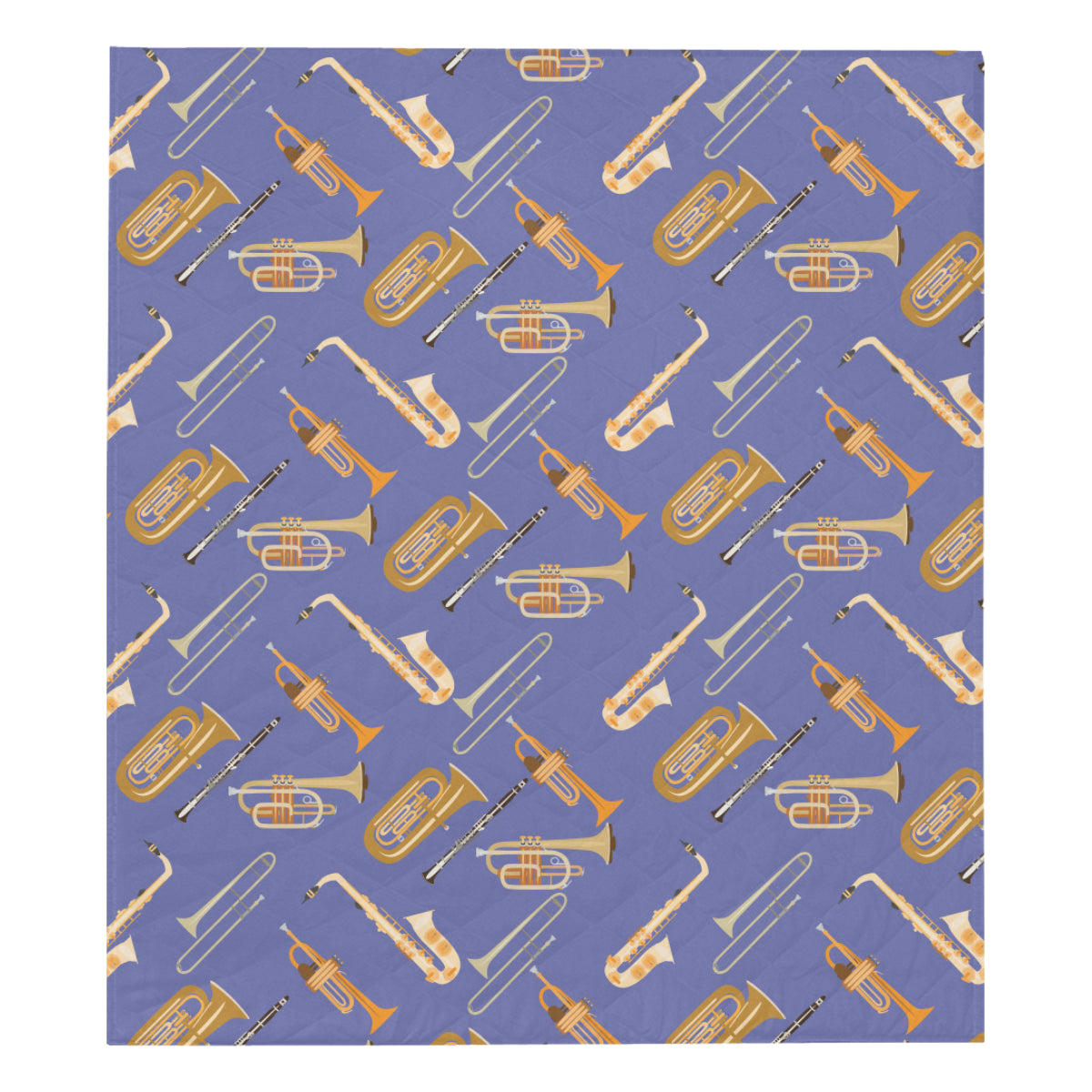 Trombone Pattern Print Design 02 Premium Quilt
