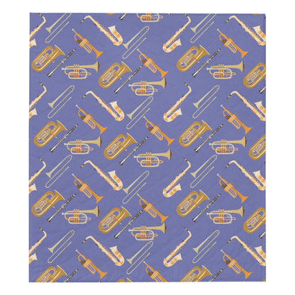 Trombone Pattern Print Design 02 Premium Quilt