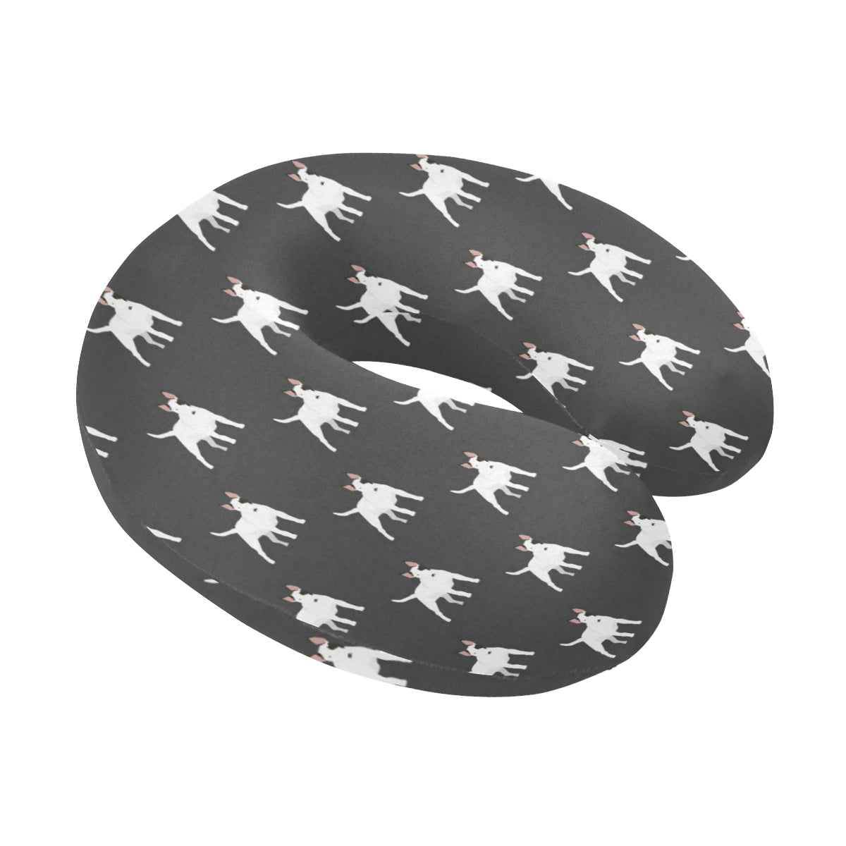 Bull Terriers Pattern Print Design 02 U-Shaped Travel Neck Pillow