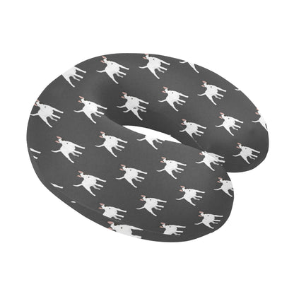 Bull Terriers Pattern Print Design 02 U-Shaped Travel Neck Pillow
