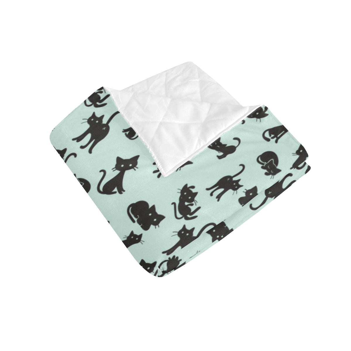 Black Cat Pattern Print Design 04 Premium Quilt