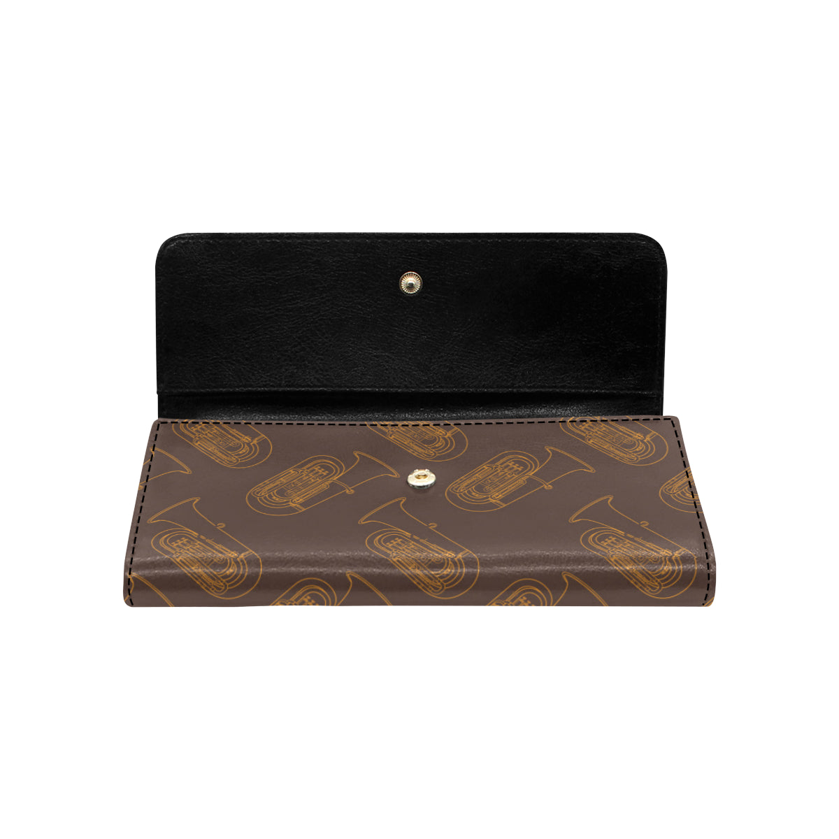 Tuba Pattern Print Design 02 Women's Trifold Wallet