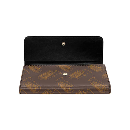 Tuba Pattern Print Design 02 Women's Trifold Wallet