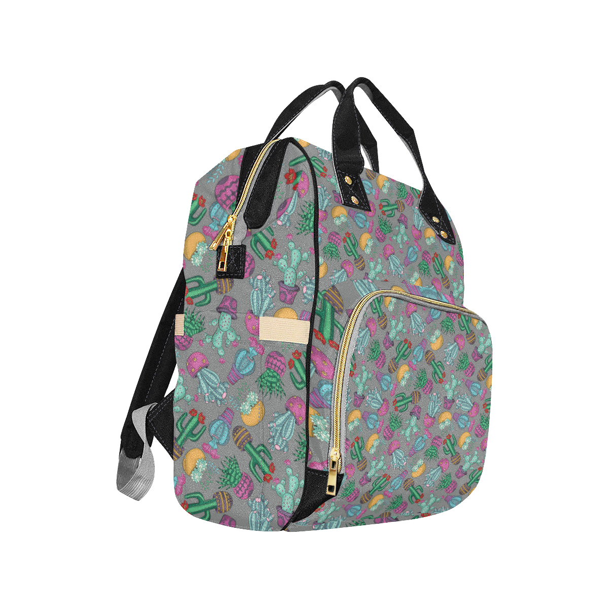 Cactus Colorful Print Pattern Diaper Bag Backpack