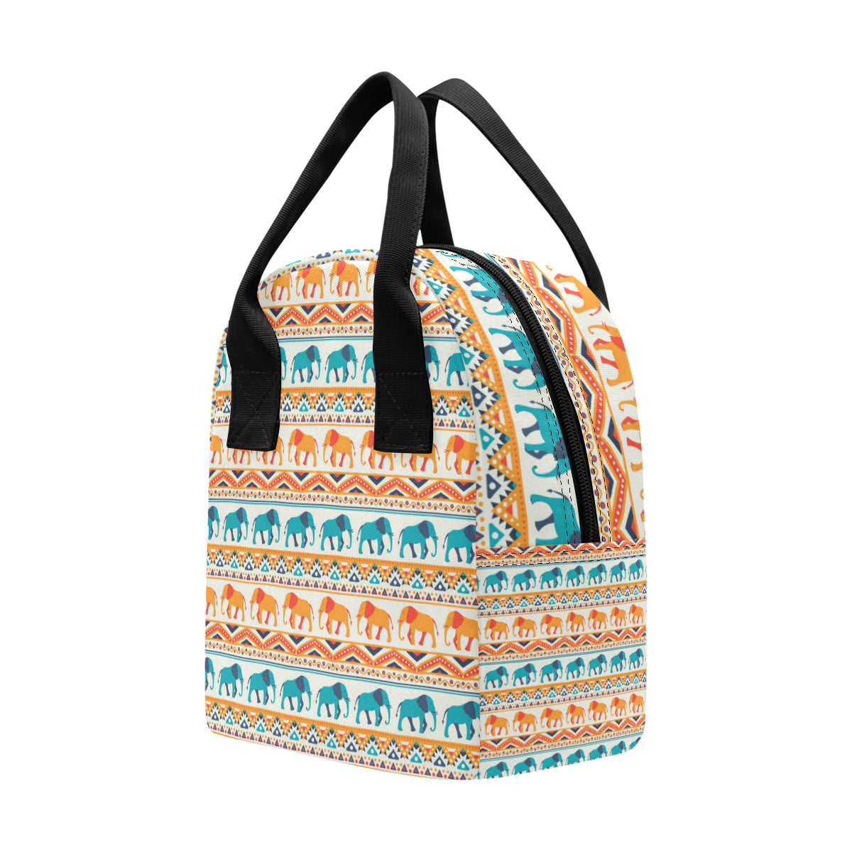 Elephant Aztec Ethnic Print Pattern Insulated Lunch Bag