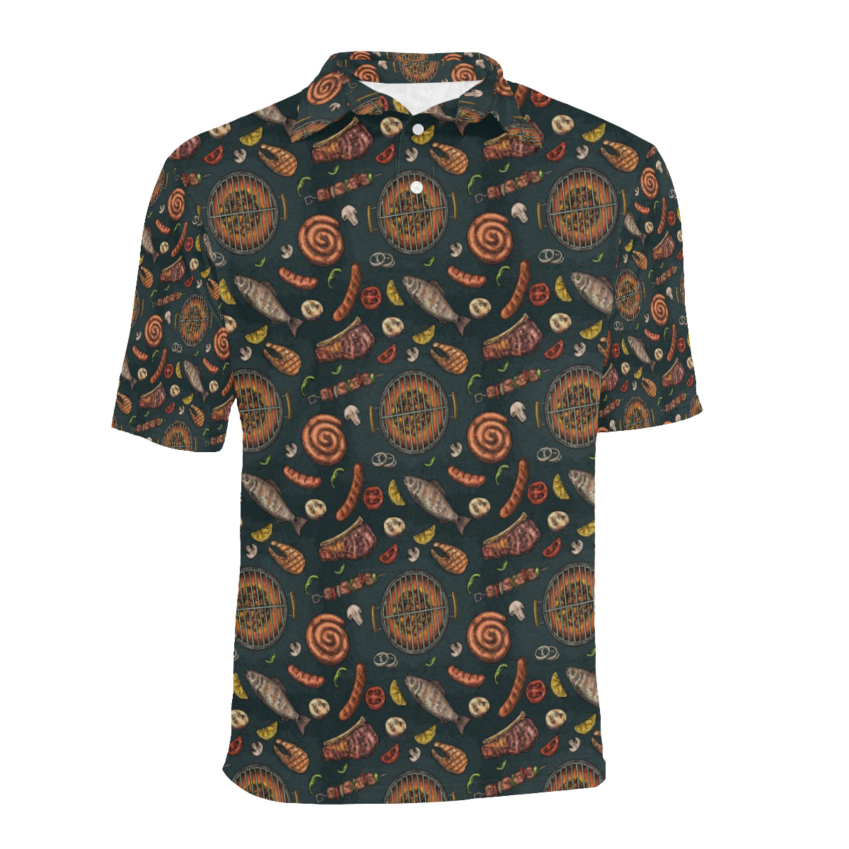 Barbecue Pattern Print Design 02 Men Polo Shirt