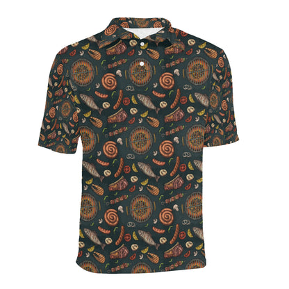 Barbecue Pattern Print Design 02 Men Polo Shirt
