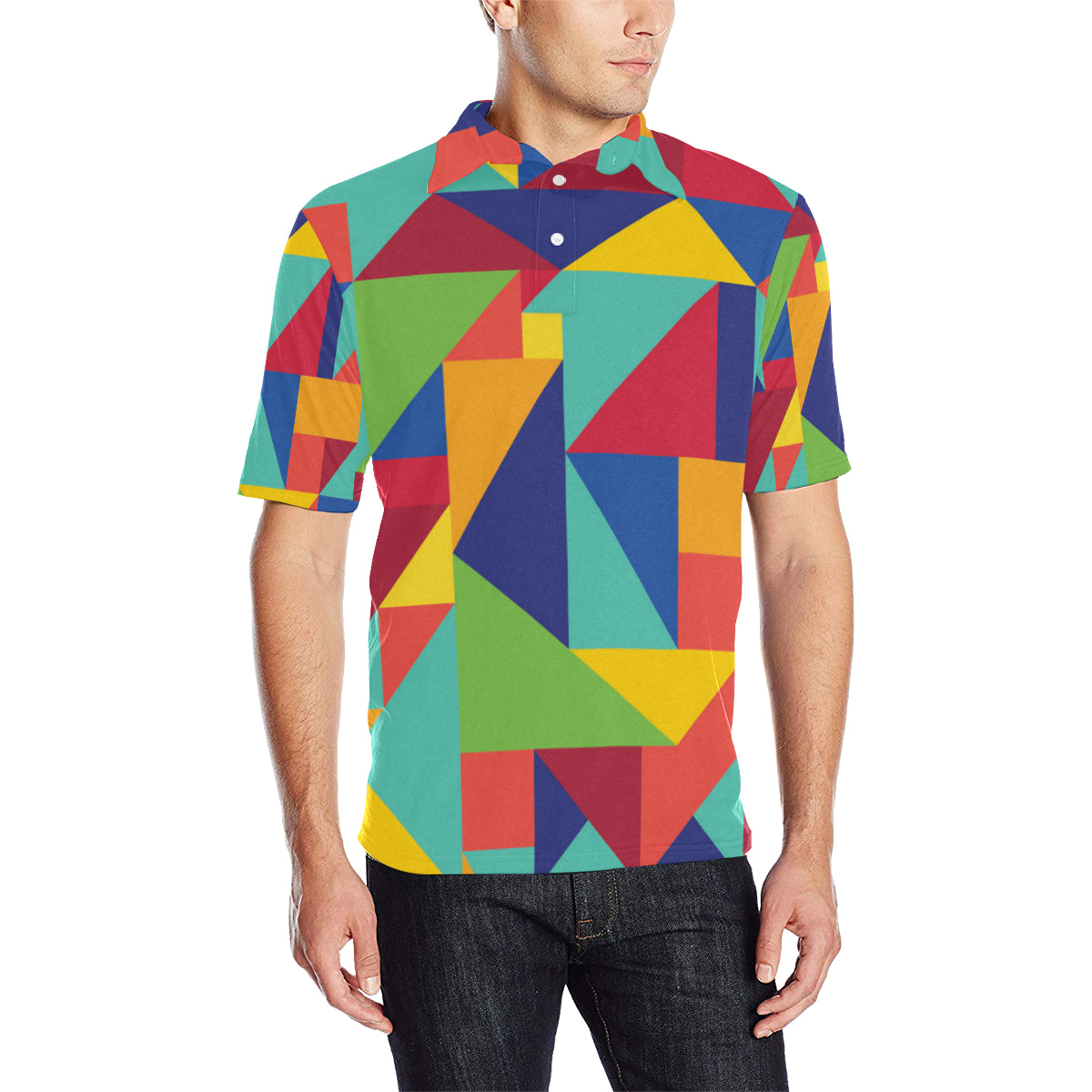 Mosaic Pattern Print Design 01 Men Polo Shirt