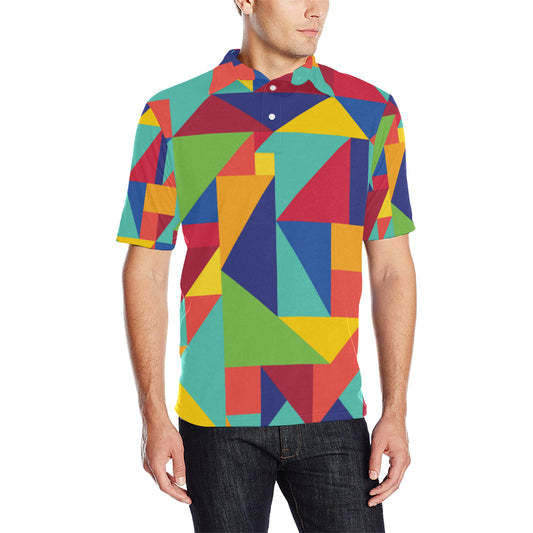 Mosaic Pattern Print Design 01 Men Polo Shirt