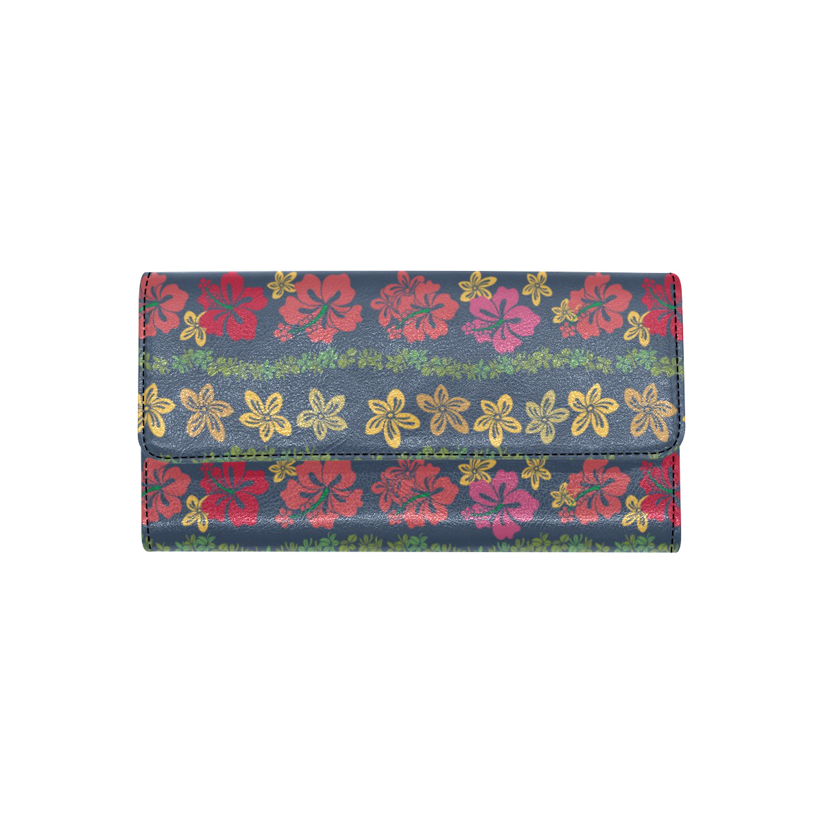 Hawaiian Themed Pattern Print Design H018 Women's Trifold Wallet