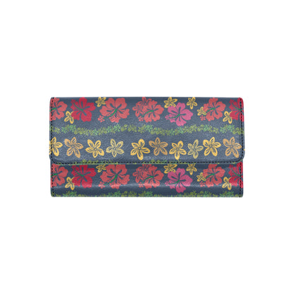 Hawaiian Themed Pattern Print Design H018 Women's Trifold Wallet