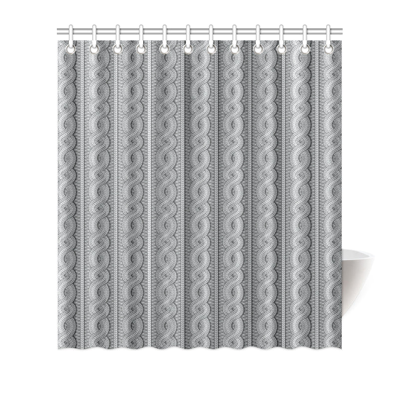 Cable Knit Pattern Print Design 01 Shower Curtain
