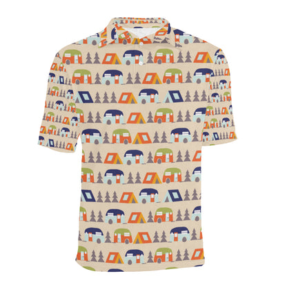 Camper Tent Pattern Print Design 03 Men Polo Shirt