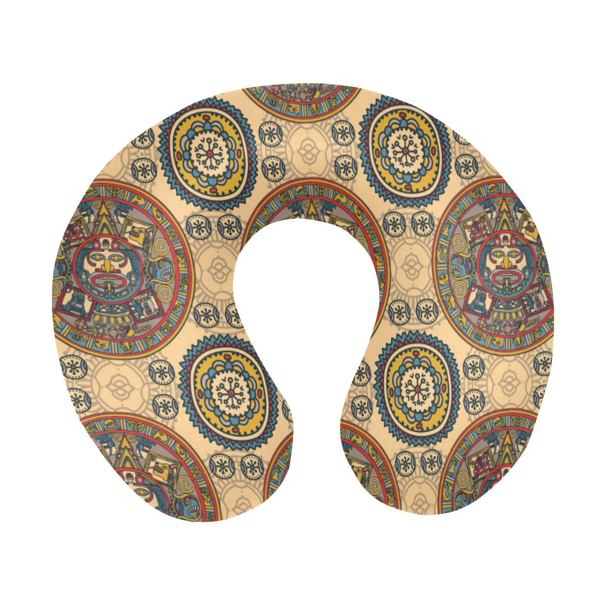 Calendar Aztec Pattern Print Design 02 U-Shaped Travel Neck Pillow