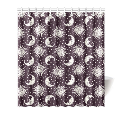 Sun Moon Face Shower Curtain