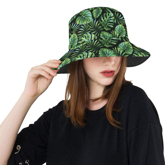 Palm Leaves Pattern Print Design PL013 Unisex Bucket Hat