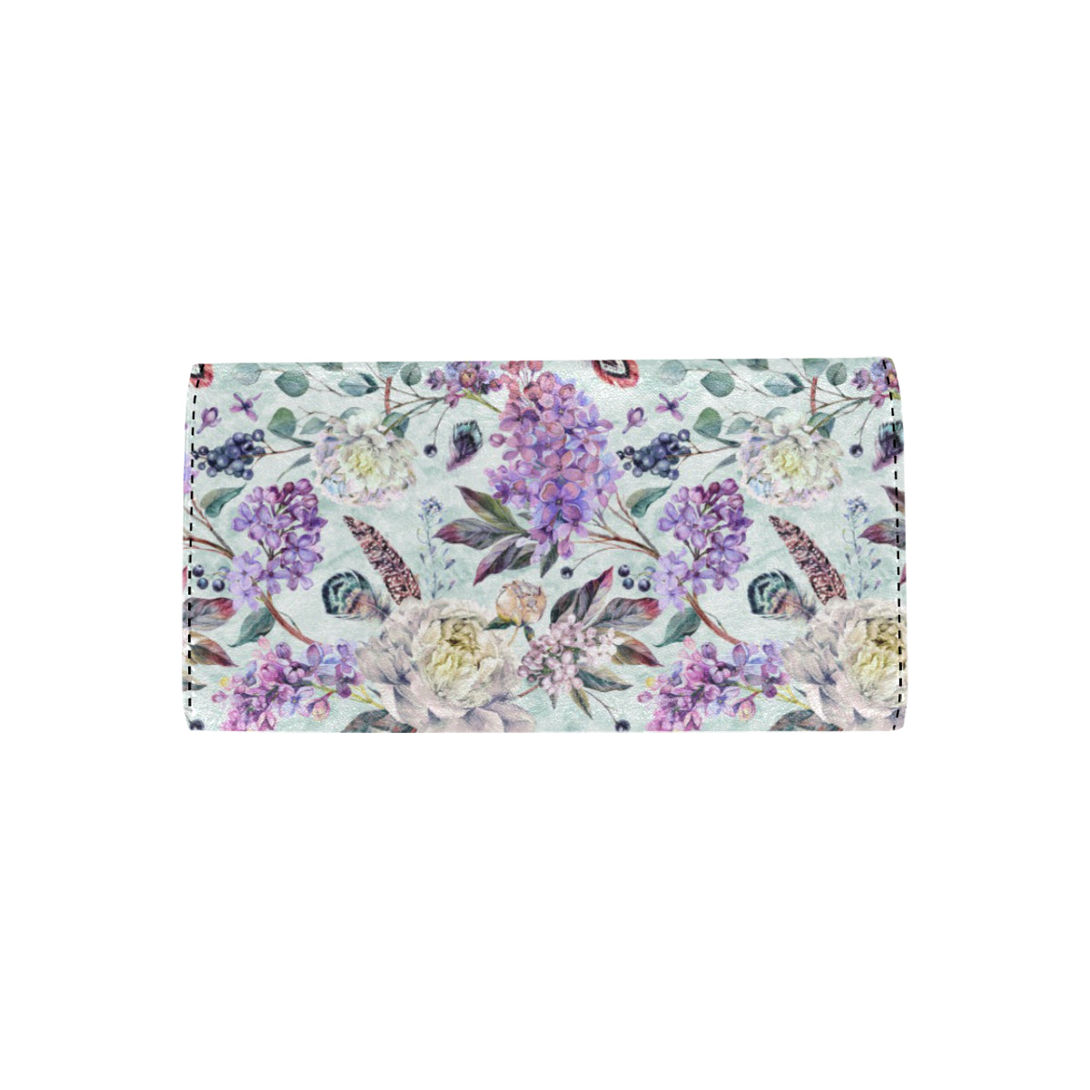 Lilac Pattern Print Design LI06 Women's Trifold Wallet