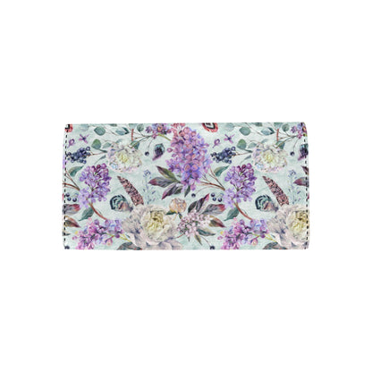 Lilac Pattern Print Design LI06 Women's Trifold Wallet