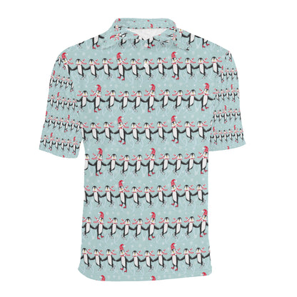 Penguin Sking Design Men Polo Shirt