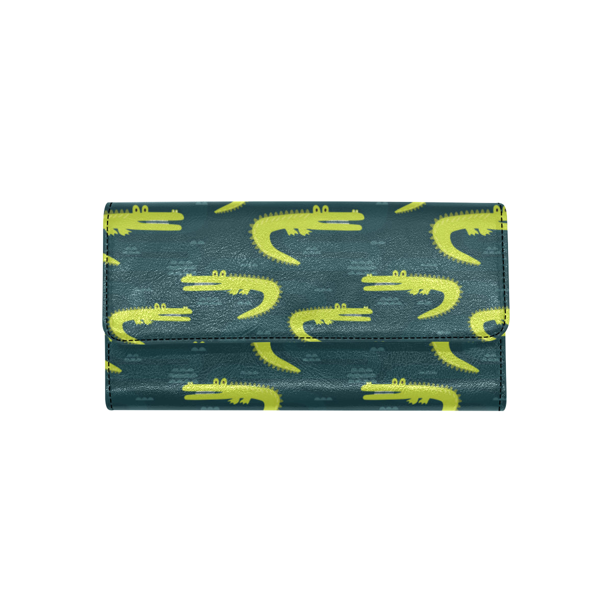 Alligator Pattern Print Design 03 Women's Trifold Wallet