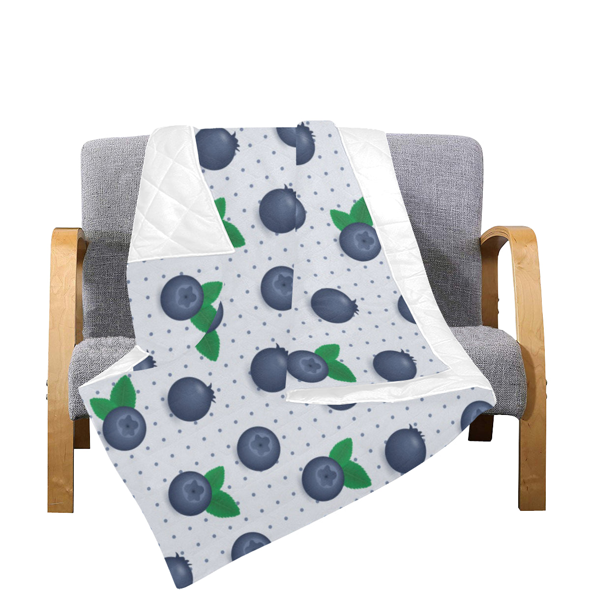 Blueberry Pattern Print Design BB02 Premium Quilt