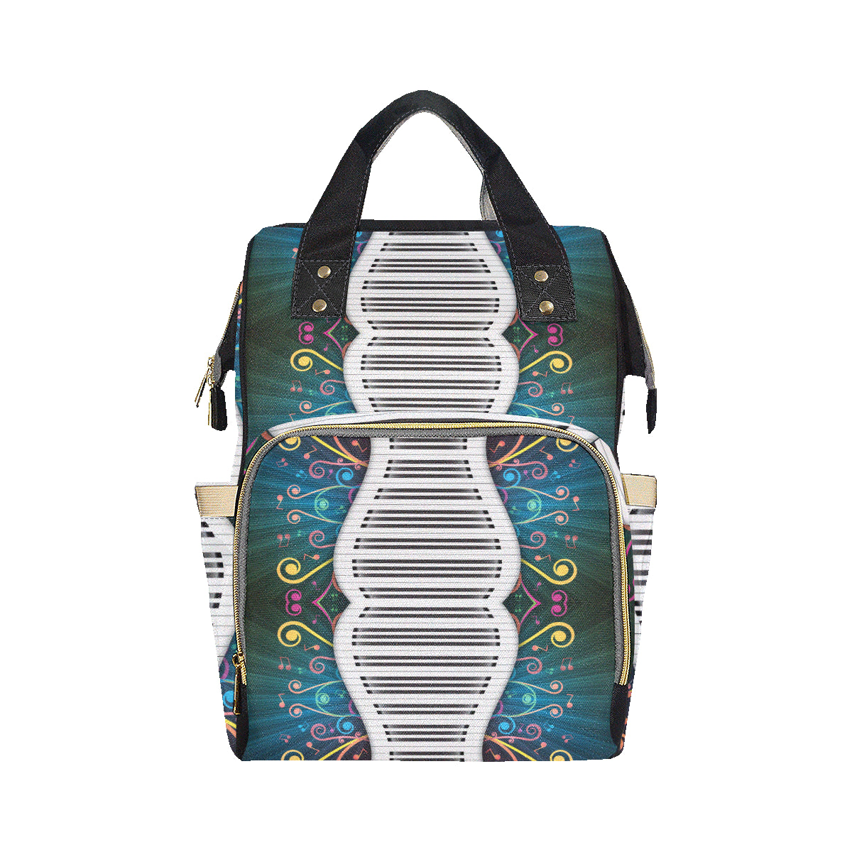 Piano Pattern Print Design 01 Diaper Bag Backpack
