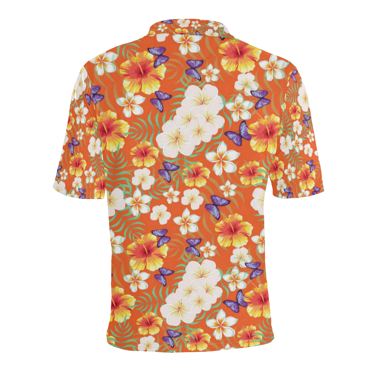 Tropical Flower Pattern Print Design TF027 Men Polo Shirt