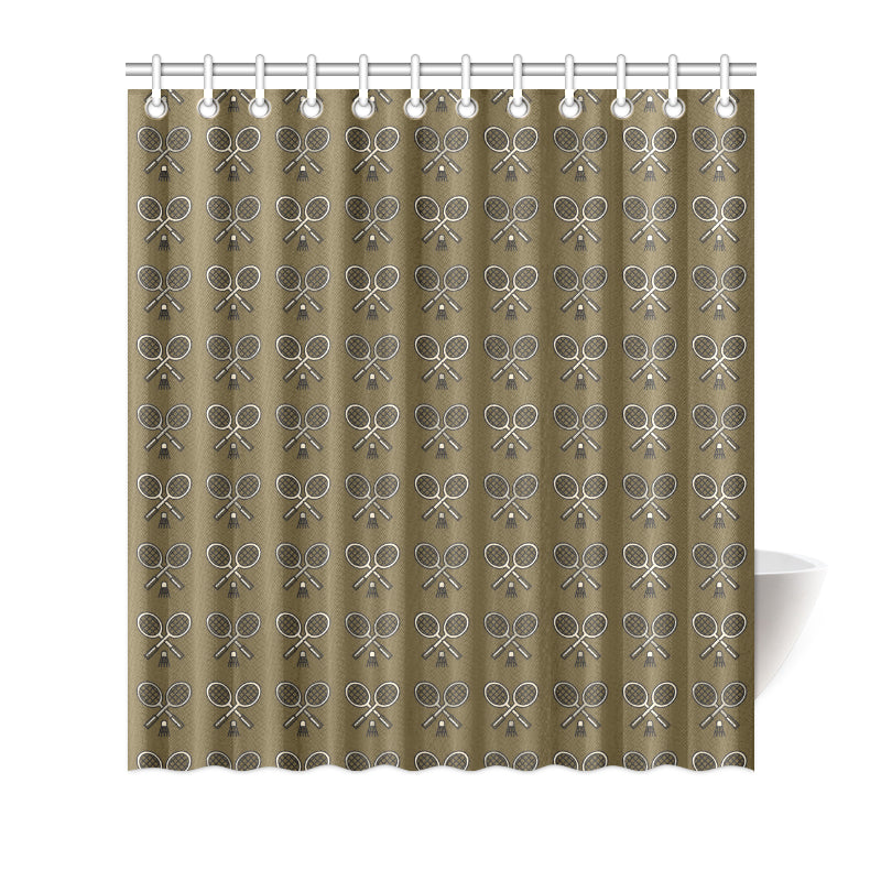 Badminton Pattern Print Design 07 Shower Curtain