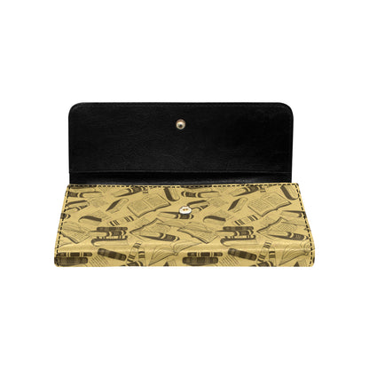 Book Pattern Print Design 02 Women's Trifold Wallet