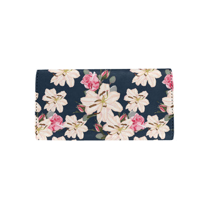 Lily Pattern Print Design LY04 Women's Trifold Wallet