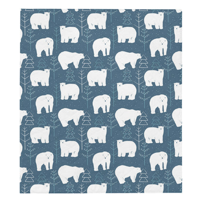 Polar Bear Pattern Print Design A01 Premium Quilt