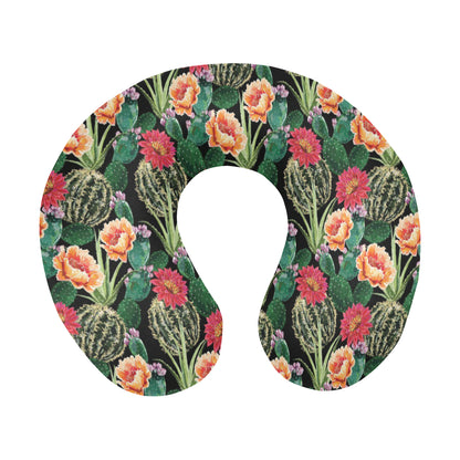 Cactus Pattern Print Design 06 U-Shaped Travel Neck Pillow