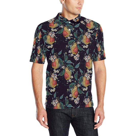 Pear Pattern Print Design PE02 Men Polo Shirt