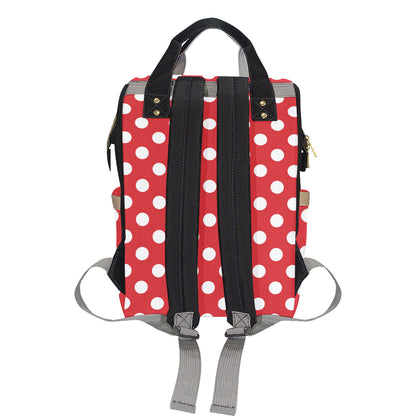 Polka Dot Red Pattern Print Design 04 Diaper Bag Backpack