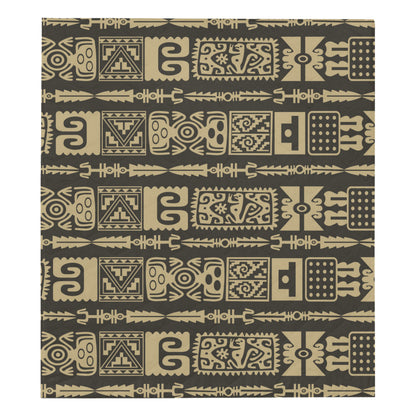 Mayan Pattern Print Design 03 Premium Quilt