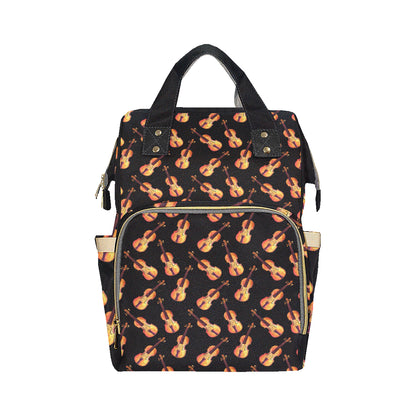 Violin Pattern Print Design 04 Diaper Bag Backpack