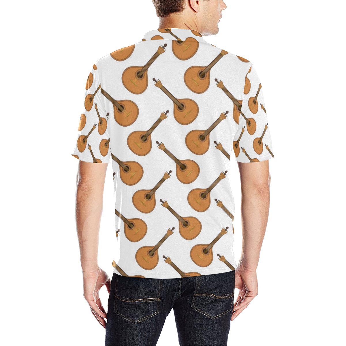 Mandolin Pattern Print Design 01 Men Polo Shirt