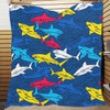Shark Color Pattern Premium Quilt