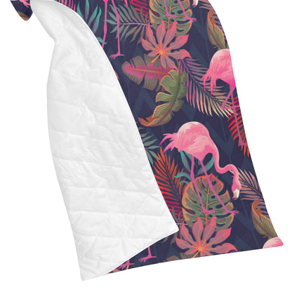 Flamingo Tropical Pattern Premium Quilt