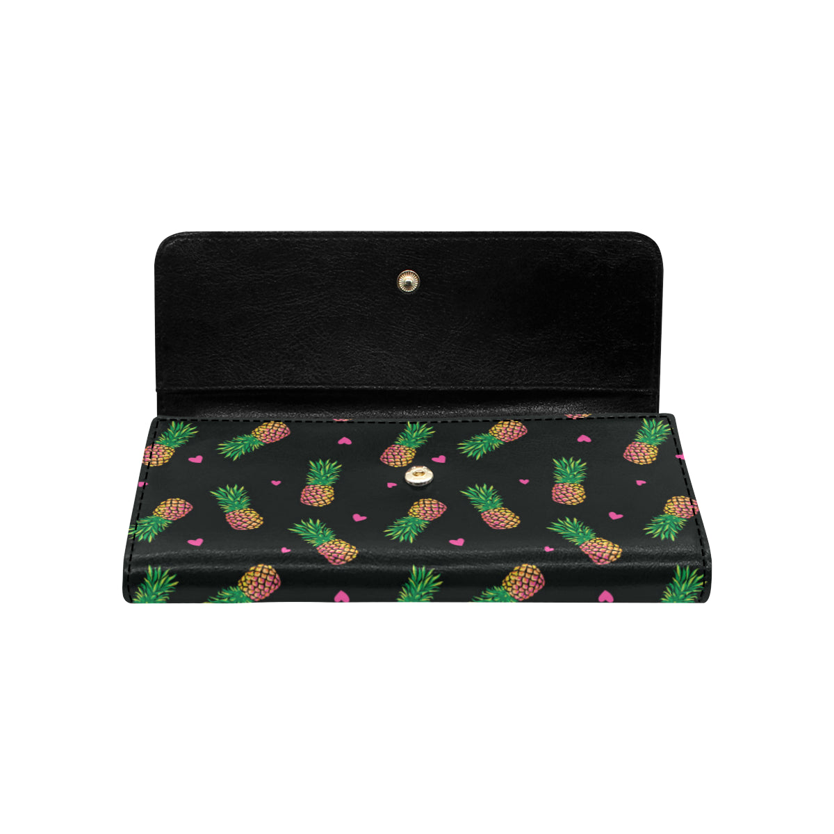 Neon Pineapple Pattern Print Design A04 Women's Trifold Wallet