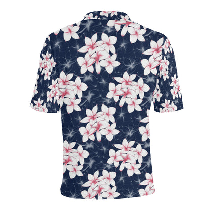 Plumeria Pattern Print Design PM017 Men Polo Shirt