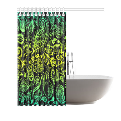 Paisley Green Design Print Shower Curtain