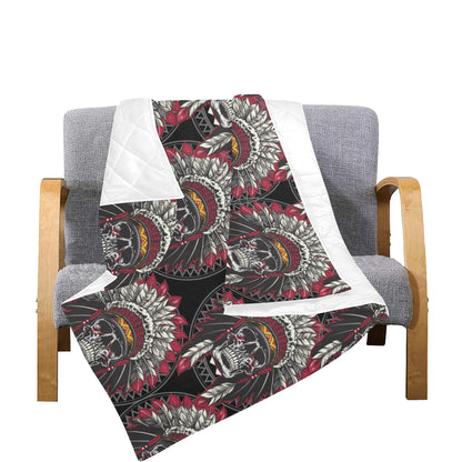 Native Indian Skull Premium Quilt
