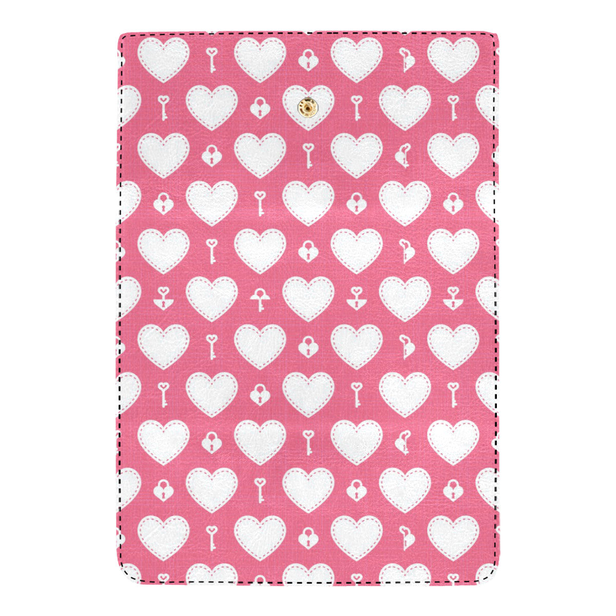 Heart Key Pattern Print Design HE09 Women's Trifold Wallet