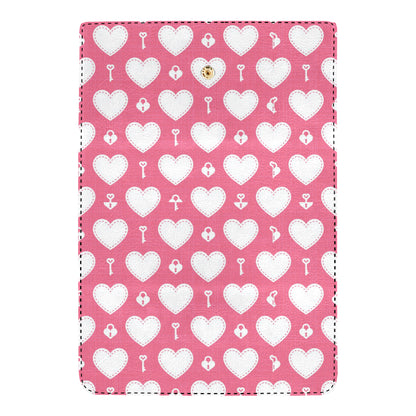 Heart Key Pattern Print Design HE09 Women's Trifold Wallet