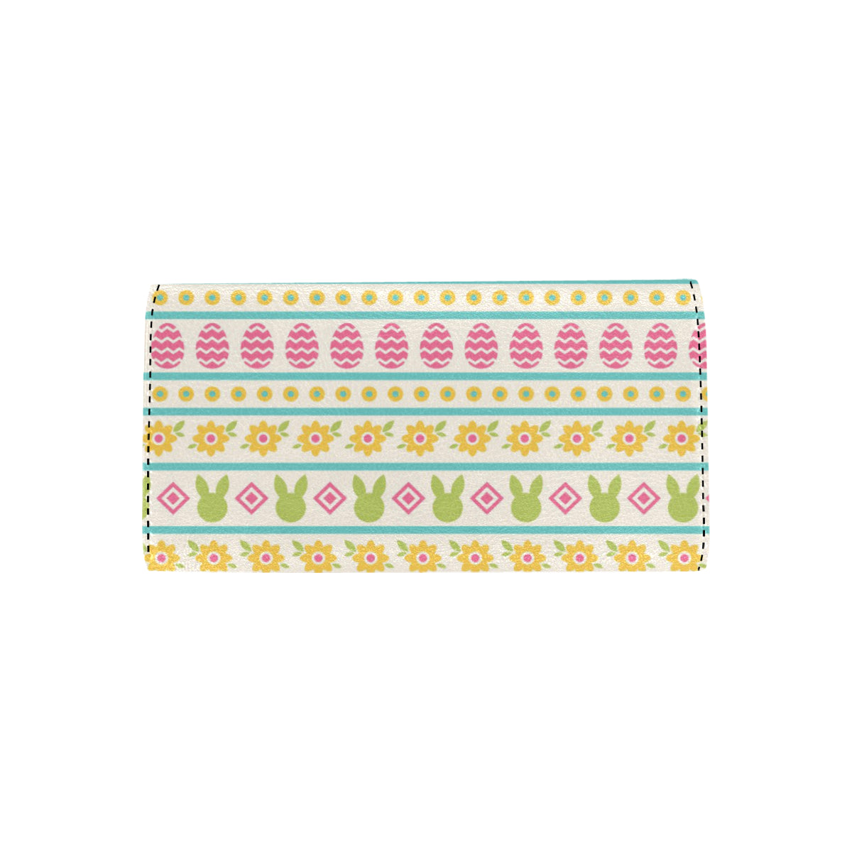 Easter Eggs Pattern Print Design RB016 Women's Trifold Wallet