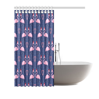 Flamingo Christmas Shower Curtain