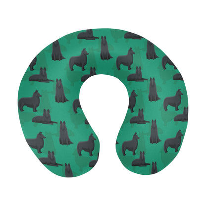 Belgian Sheepdog Pattern Print Design 01 U-Shaped Travel Neck Pillow