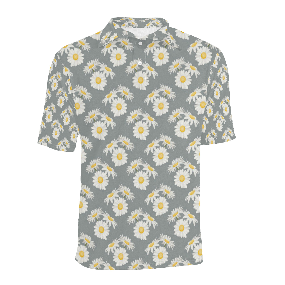 Daisy Pattern Print Design DS09 Men Polo Shirt